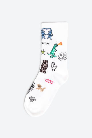 So Sketchy - Çizim Desenli Çorap