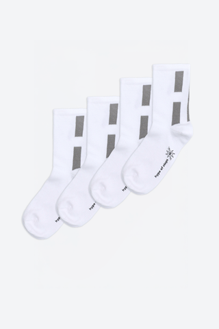 Mid White - 4'lü Çorap Paketi